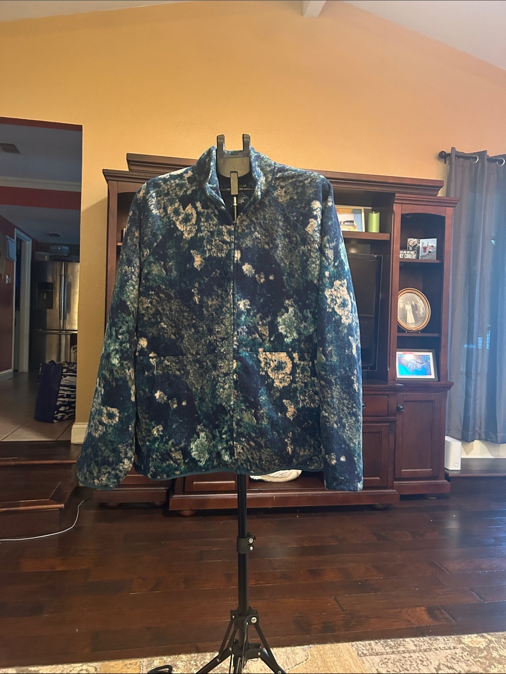 Blue Patterned Zip Jacket